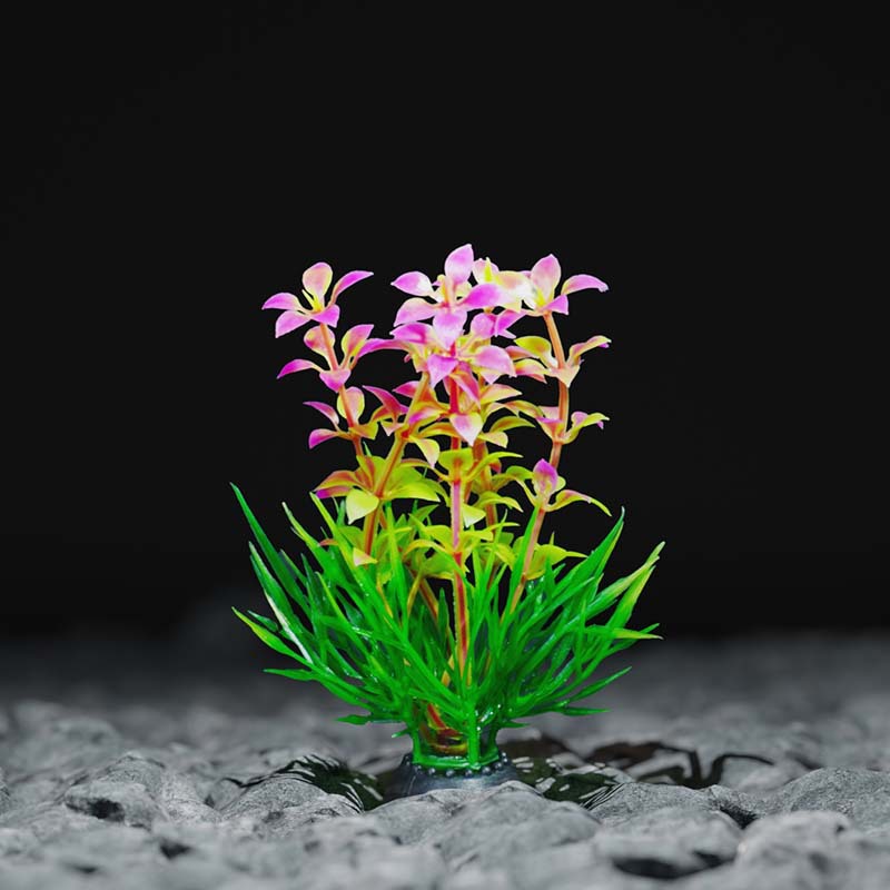 Caja de arena decoración de plástico venta directa de fábrica al por mayor simulación de pecera plantas acuáticas flores falsas paisaje de acuario