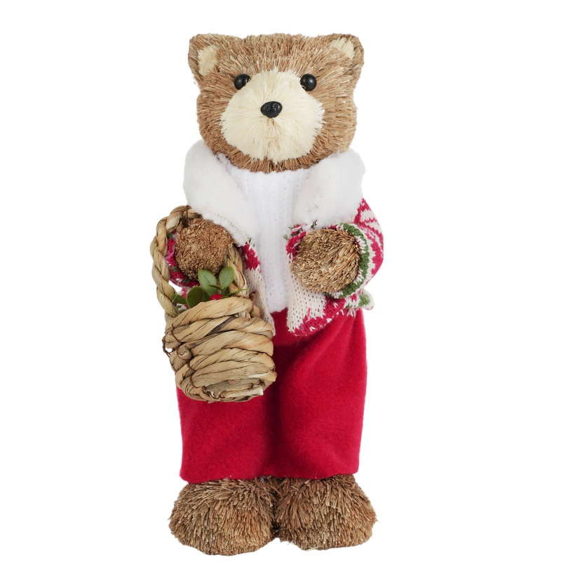 Decoración de escritorio de Navidad transfronteriza espuma de paja osos ardilla muñeca muñeca muñeca decoración de Navidad
