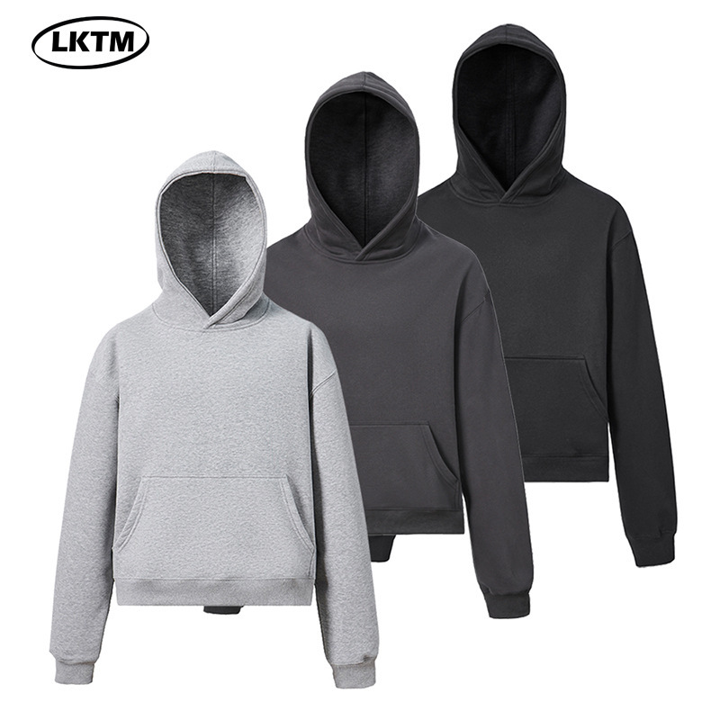 LKTM Men's Wear# American Retro cleanfit Short Sweater Men's and Women's High-end Thickened Couple's All-match Hoodie