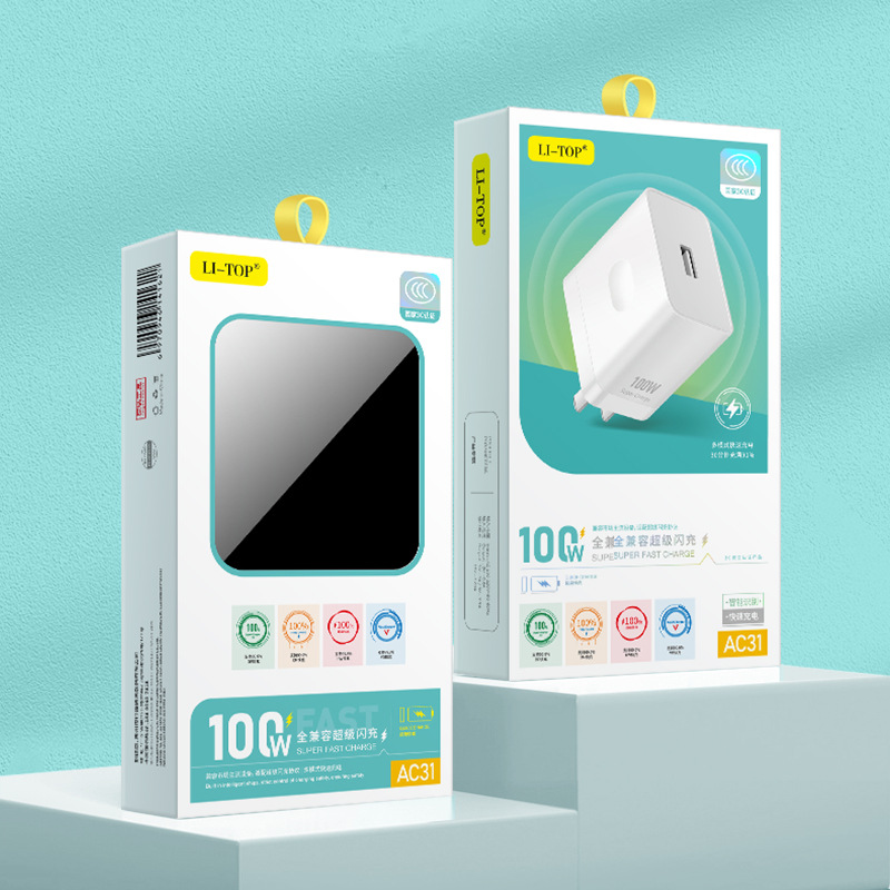 Cargador compatible con 3C 80W QC3.0 para teléfono móvil de carga rápida flash para cable de datos de cabezal de carga Xiaomi Huawei