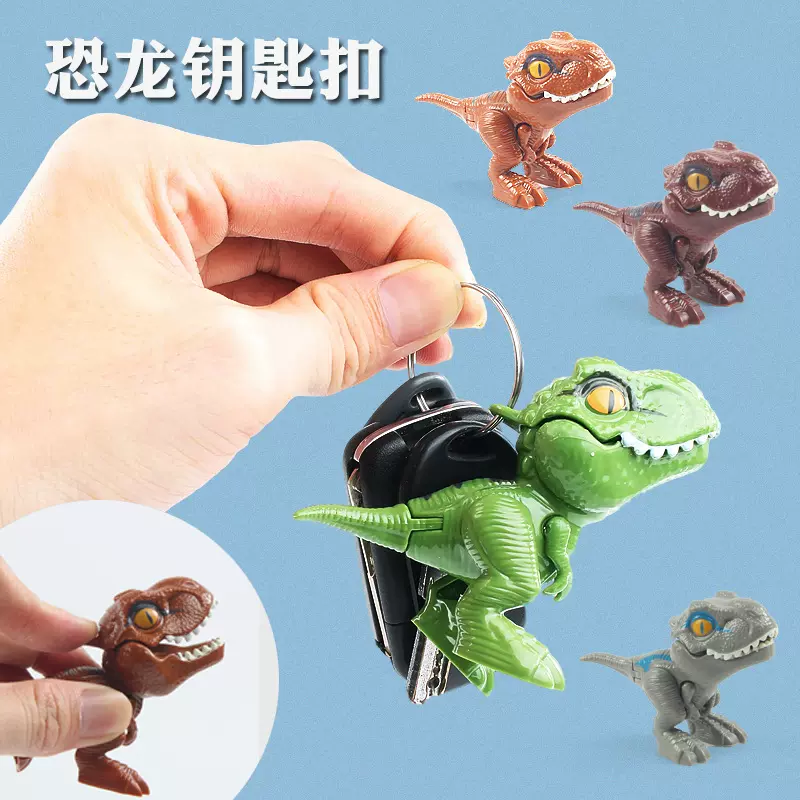 手指恐龙玩具Q版迷你霸王龙战队小型收藏3关节可动地摊玩具