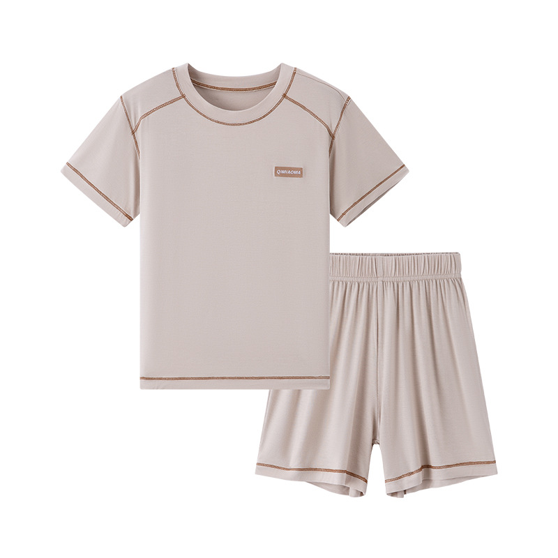 This very comfortable children's modal suit boy's pajamas boy's home clothes summer short sleeve shorts suit