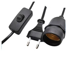 欧规两极插头电源线 303开关带E26灯头线 两芯插头线