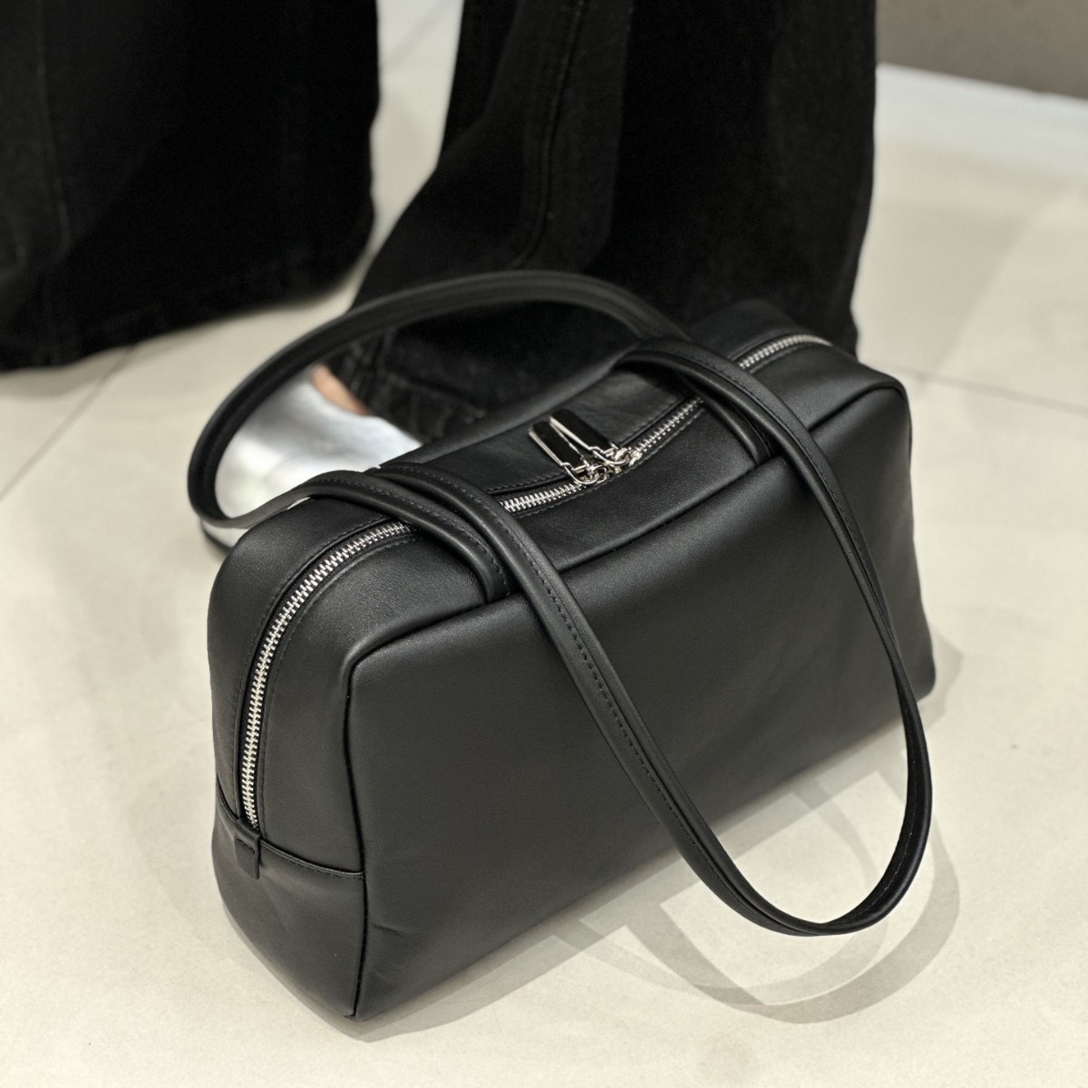 2025 New Arrival Genuine Leather Commuter Bowling Bag Fashion Korean Style Shoulder Bag Top Grain Nappa Cowhide Women's Handbag
