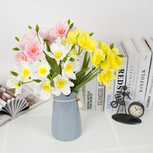 厂家批发PU手感九头水仙仿真花假花把束家居装饰婚庆桌摆跨境代发