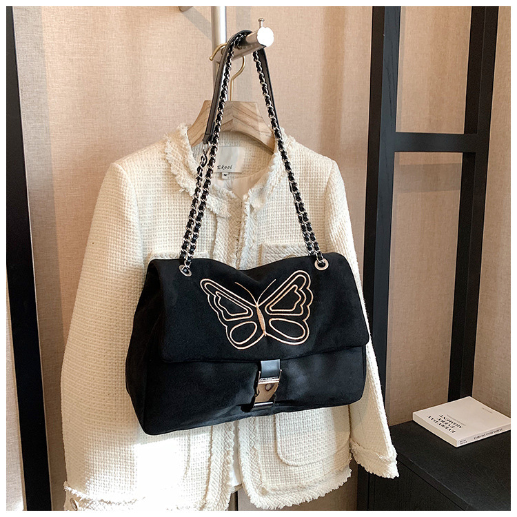Nuova borsa a tracolla con catena monospalla di grande capacità, borsa da donna, borsa a tracolla con farfalla ricamata, borsa Maillard_voghion.com