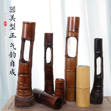 中华花艺花器专业复古竹根竹筒花道竹艺中日式摆设中国风插花器皿