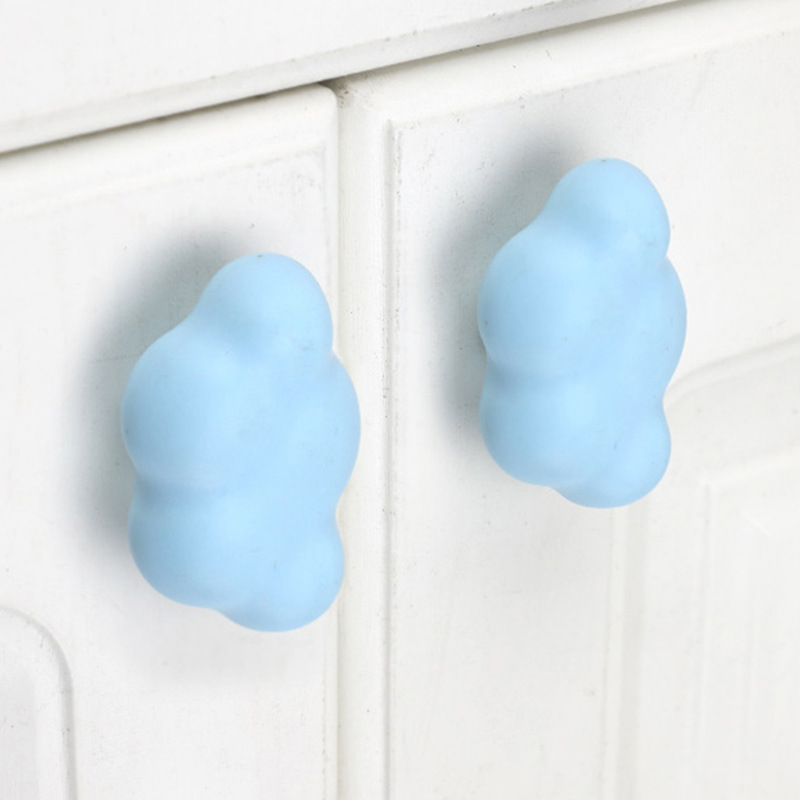 卡通陶瓷彩色月亮拉手兒童房可愛星星衣櫃門抽屜把手雲朵簡約拉手