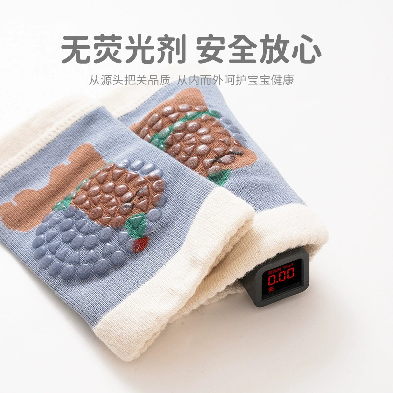 Summer children's breathable non-slip knitted knee pads for crawling, combed cotton