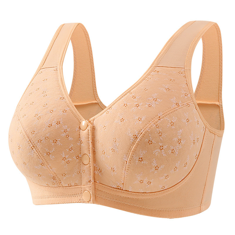 New Style Middle-aged and Elderly Underwear with Front Buckle Push-up Anti-sagging Side-closing plus size Thin Bra without Steel Rings New Style Middle-aged and Elderly Underwear with Front Buckle Push-up Anti-sagging Side-closing plus size Thin Bra without Steel Rings