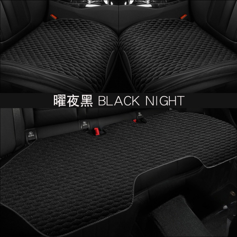 Car Seat Cushion, Universal for All Seasons, Fully Enclosed, Ventilated and Breathable, Made of Cotton and Linen Material, Car Cushion, Cotton and Linen Seat Cushion for Car