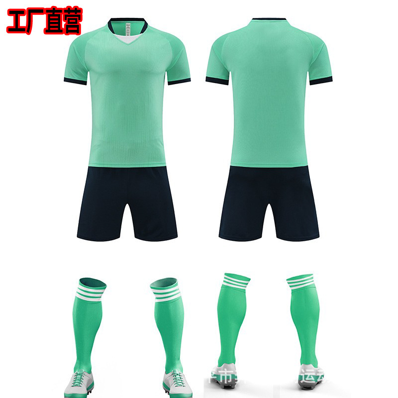 Trajes de entrenamiento de fútbol de placas claras uniformes de equipo de fútbol de hombres estudiantes camisetas deportivas de mangas cortas impresión de número