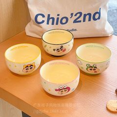 クレヨンの小さい新しい陶磁器の茶碗の食事の皿の組み合わせの漫画の子供のご飯の碗の朝食の皿の高い顔の価値の家庭用の食器