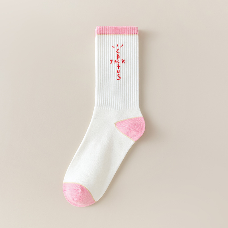 Calcetines de marca de moda europea y americana AJ1 gancho TS nombre conjunto ocio deportes medias moda calcetines hombres y mujeres mismo estilo