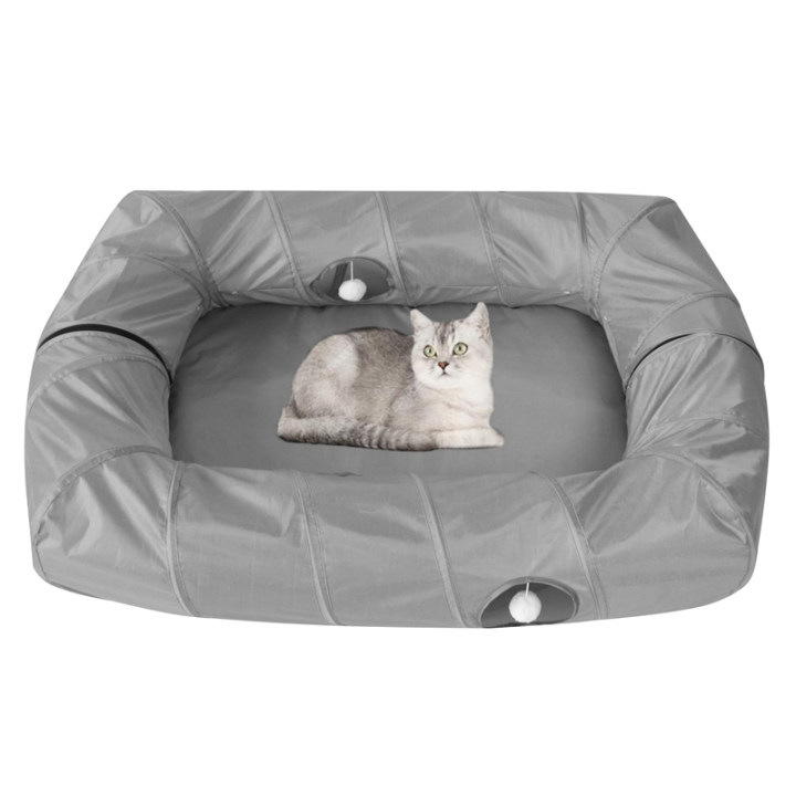Amazon Four-Way Square Integrated Cat Tunnel Bed Indoor Cat Extra Large Donut with Summer Cooling Pad