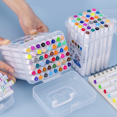 Set of 12-Color and 24-Color Dual-Head Markers, Children's Washable Art Drawing Sketch Pens, School Students' Coloring Pens for Wholesale