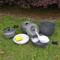 Coleman Outdoor 7-8 человек Кемпинг Посуда Полевой чайник для приготовления чая Портативный набор Оборудование для приготовления пищи