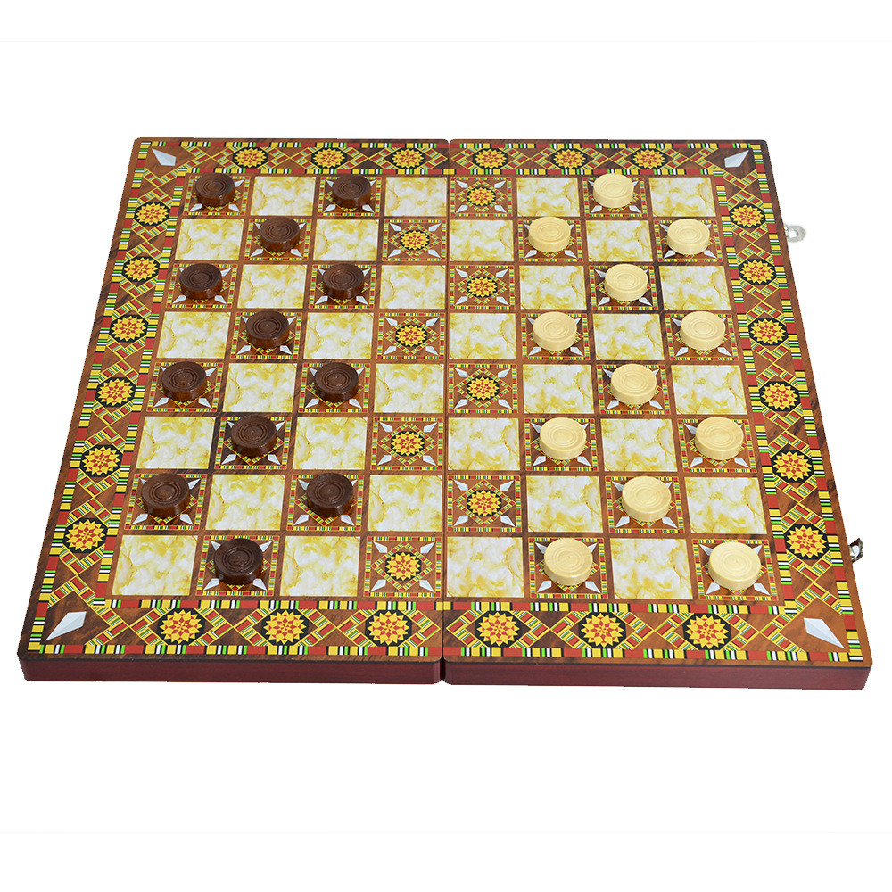 三合一木质国际象棋便携折叠多尺寸休闲娱乐棋盘批发外贸聚会礼物