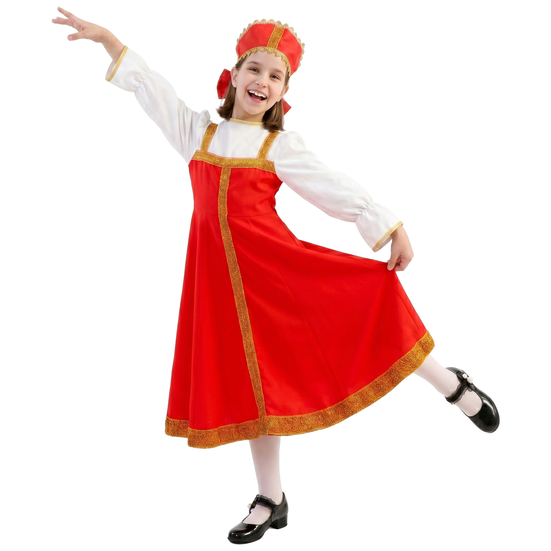 Halloween ruso tradicional traje de las niñas del Día de los niños fiesta rendimiento traje de Carnaval