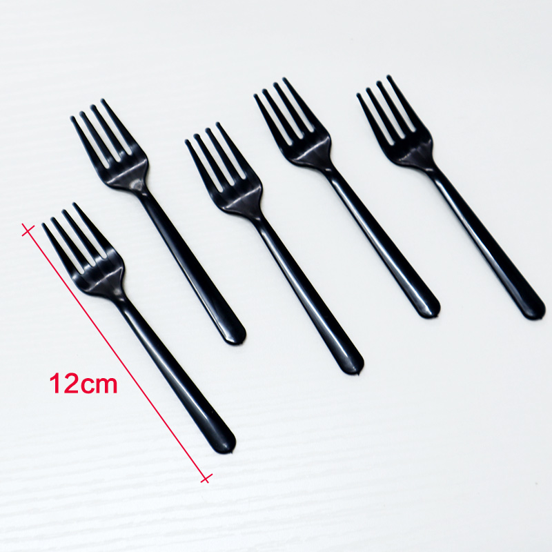 검정색 4톱니 포크 100개 [개별 포장]