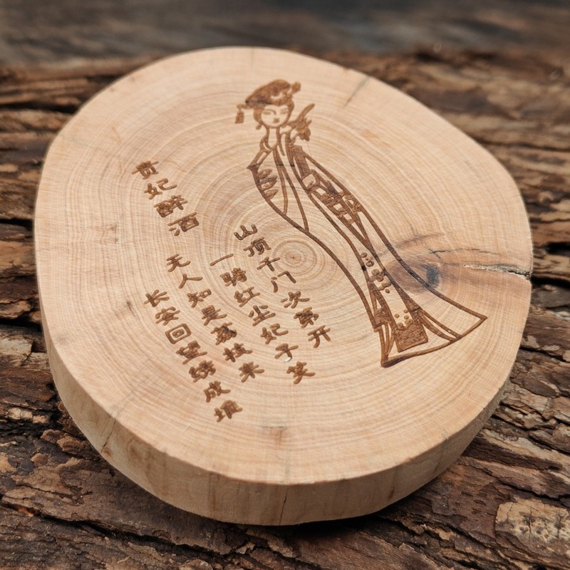 純粋な天然コースター工場卸売シダウッド断熱中国風古代風ティーコースター無垢材彫刻美しい女性のカスタマイズ|undefined
