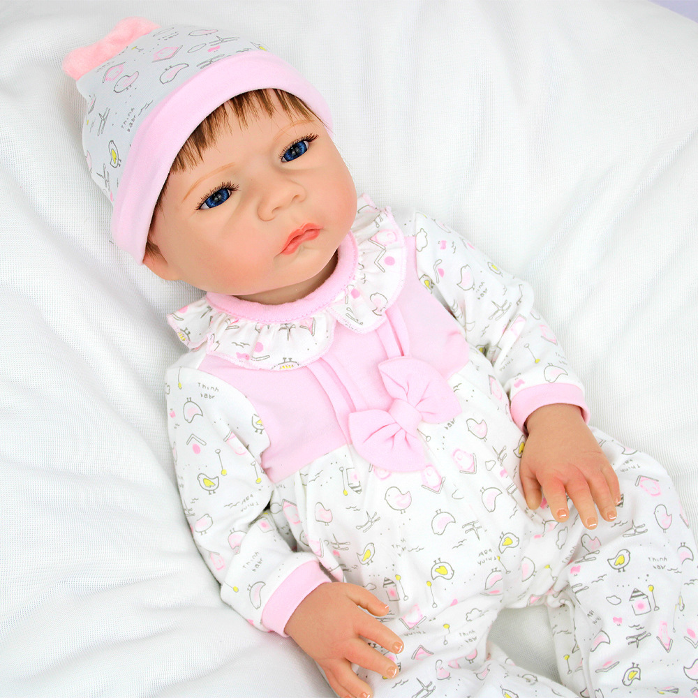 Puede biónico transfronterizo muñeca biónica venta caliente pesada comercio electrónico venta caliente bebé 46cm transfronterizo muñeca suave cambio de ropa aleatoria