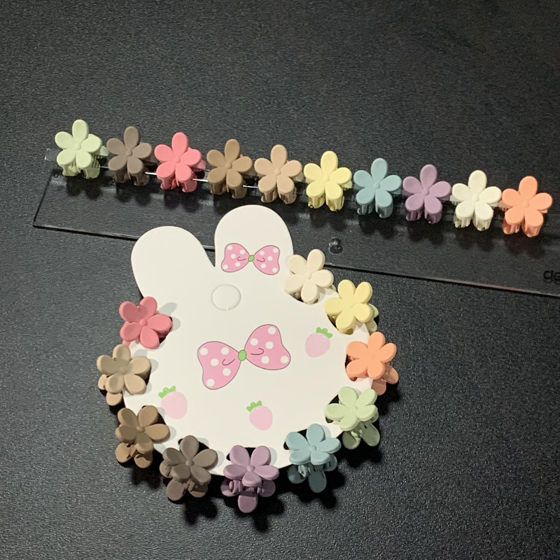 Horquilla mini flor de cinco pétalos, agarre trenzado para cabello, accesorios lindos para niñas