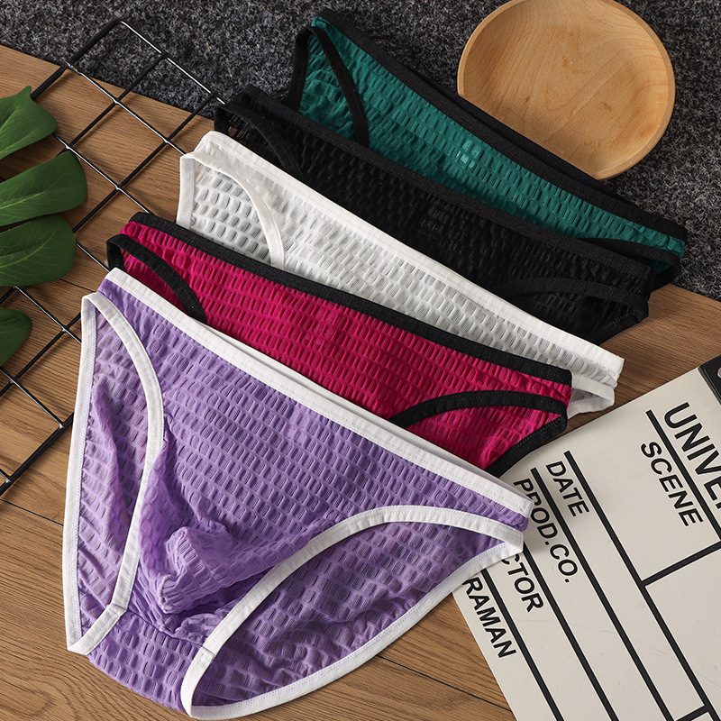 Foreign Trade Men's Lace Briefs Low-Waist See-Through Sexy Underwear Sexy Temptation Underwear Transparent Visible Underwear Foreign Trade Men's Lace Briefs Low-Waist See-Through Sexy Underwear Sexy Temptation Underwear Transparent Visible Underwear