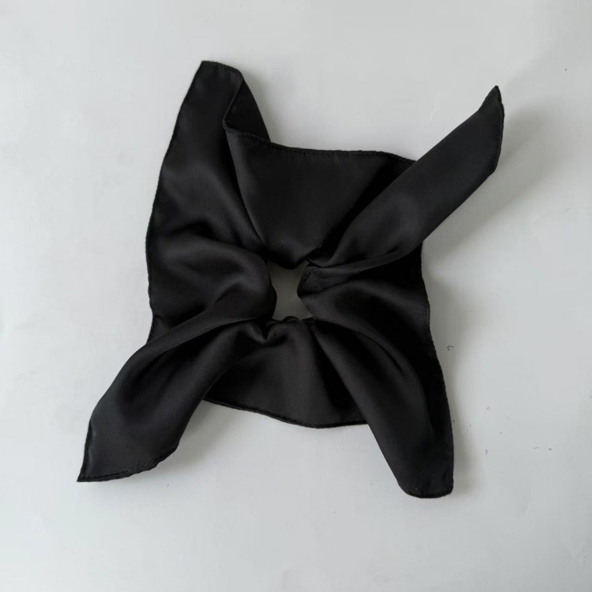 Neues quadratisches Haarband, schlichtes einfarbiges Satin-Haargummi, hochwertiges Haaraccessoire für Damen im japanischen und koreanischen Stil._voghion.com