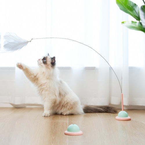 Meow and UFO cat self-pleasure toy pet sucker cat teaser stick cat wire feather cat teaser pole cat toy