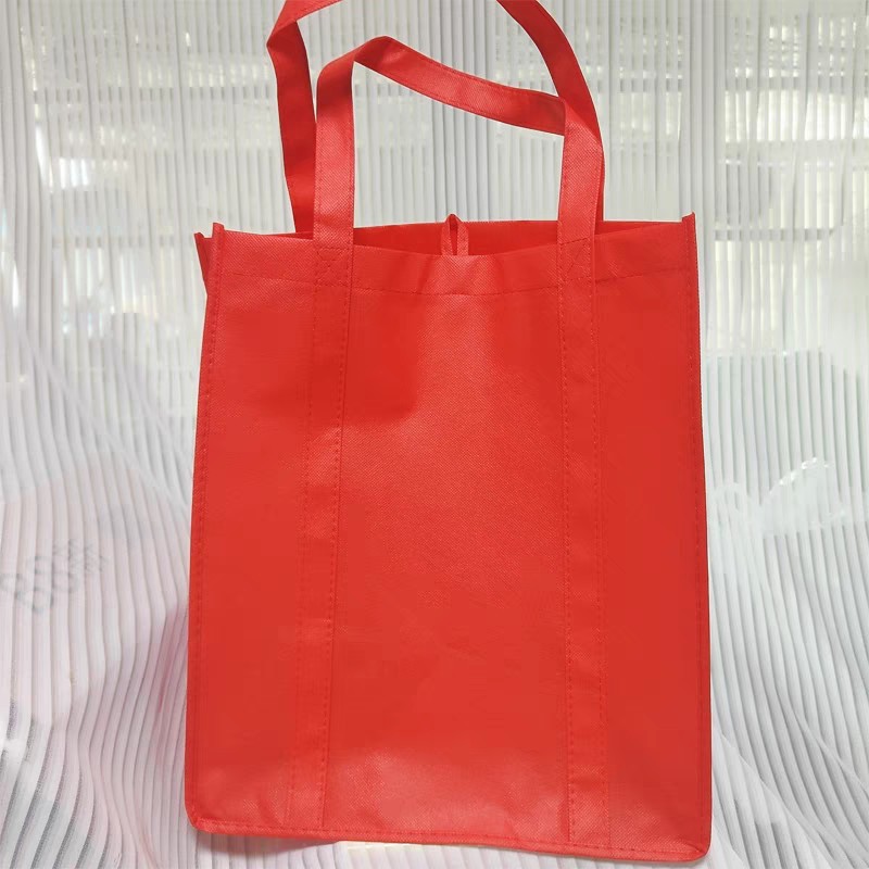 En stock Amazon conveniente bolso no tejido bolsa de vino tinto sólido engrosado caja completa de compras bolsa de picnic LOGO cambiado a grande