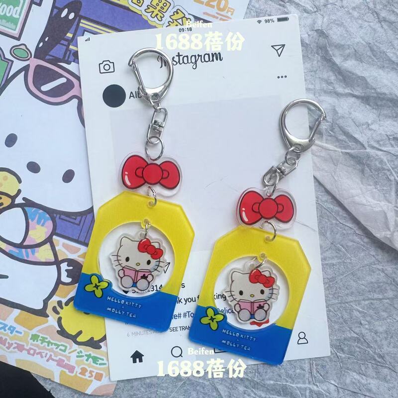 新しいアクリルペンダントキティ猫キーホルダー小さなペンダント甘くてかわいい漫画スクールバッグペンダント女の子のための|undefined