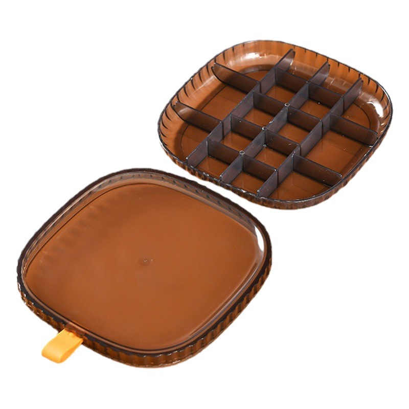 Caja de almacenamiento de joyas pendientes de joyería collar pulsera anillo multi-punto Plaid gran capacidad multi-capa caja portátil