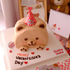 Cake decorative retro bear birthday hats plug -in Korean ins, wind birthday cake account cake plug -in