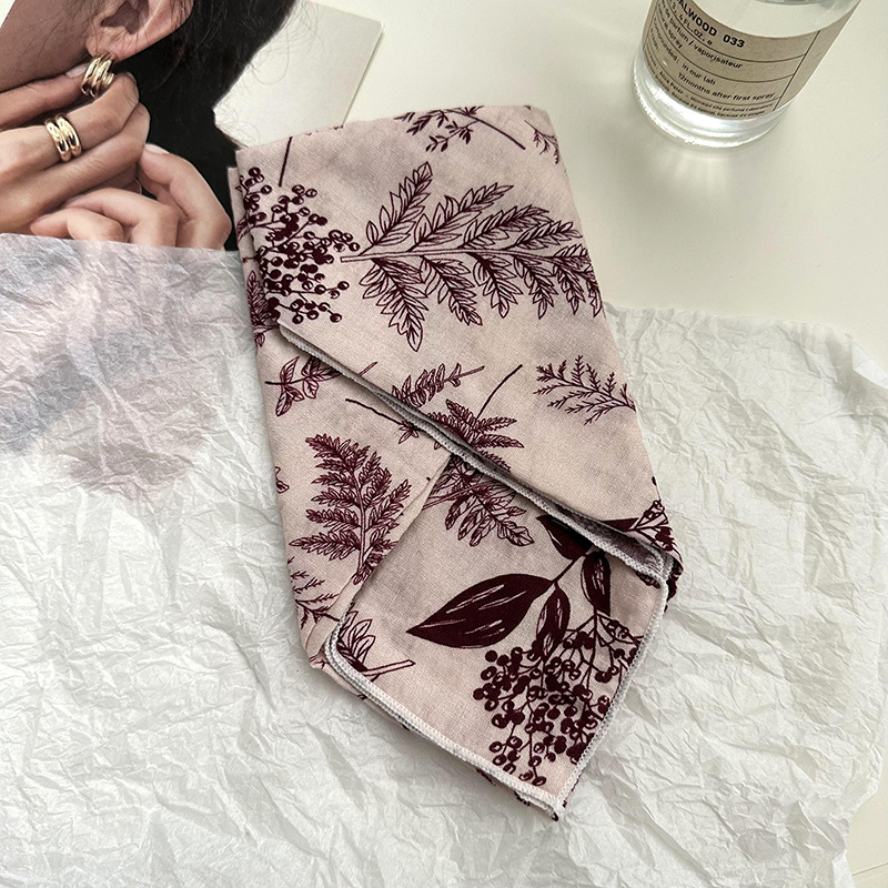 55 bufanda de seda, cinturón para el cabello, algodón y lino, bufanda cuadrada pequeña, arte coreano, moda de todo fósforo, primavera y otoño, nueva bufanda de temperamento, bufanda