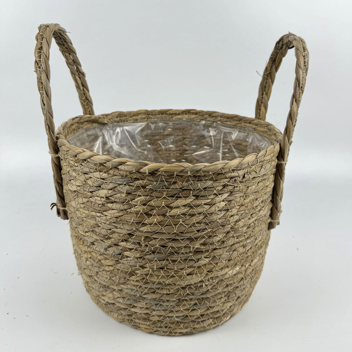 Cestas de tejido de cuerda de paja plantas de interior plantas de plantación verde de suelo ornamentos de maceta decorativa portátil para el hogar canasta con forro