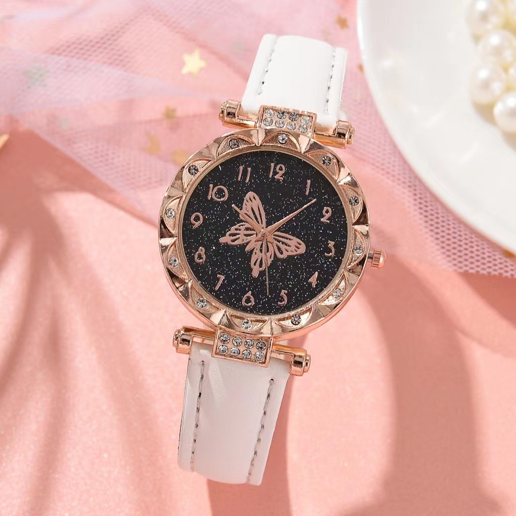 Ladies Quartz Watch Classic Butterfly Pattern Digital Face Women_voghion.com
