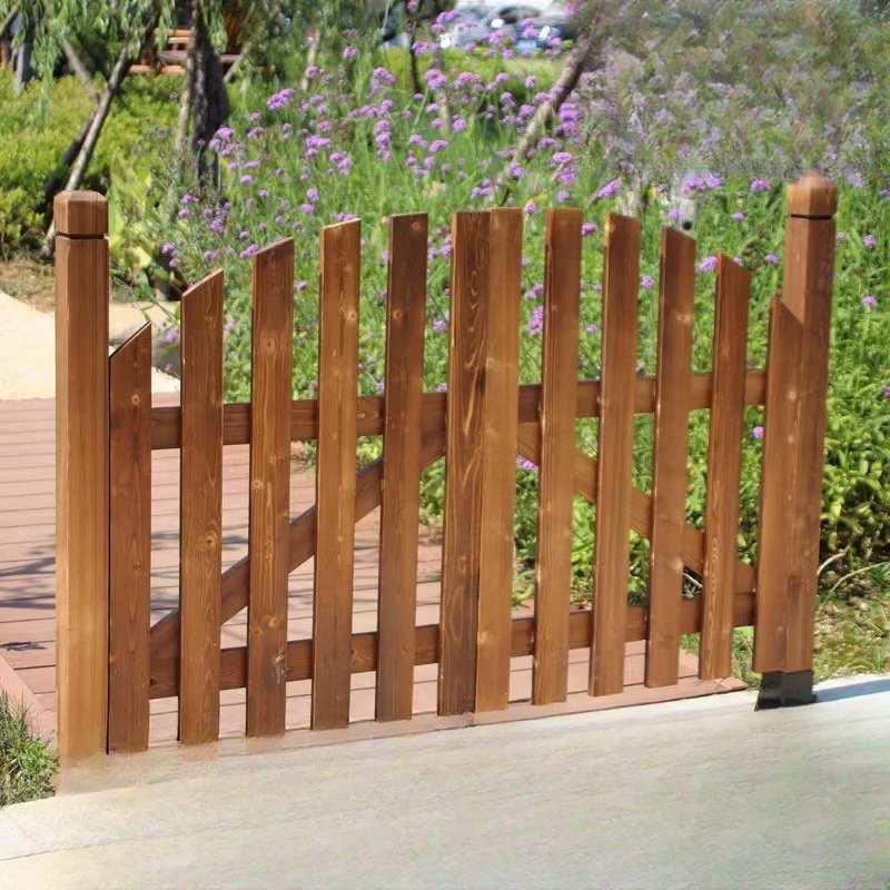 Внешние ворота, цементное ограждение, антикоррозийный деревянный забор, садовая деревянная дверь, двустворчатая карбонизированная деревянная дверь, забор во дворе