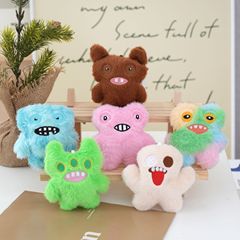 跨境新品萌牙怪兽家族系列毛绒玩偶丑萌怪物公仔钥匙扣包包挂件