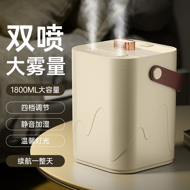 新品创意迷你USB加湿器大雾量双喷头式加湿器静音桌面车载办公室|undefined