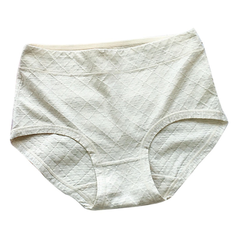 Ropa interior de cintura alta de algodón fresco cómodo rombo agradable para la piel hilo de algodón ropa interior de algodón color sólido de las mujeres más el tamaño de calzoncillos elásticos