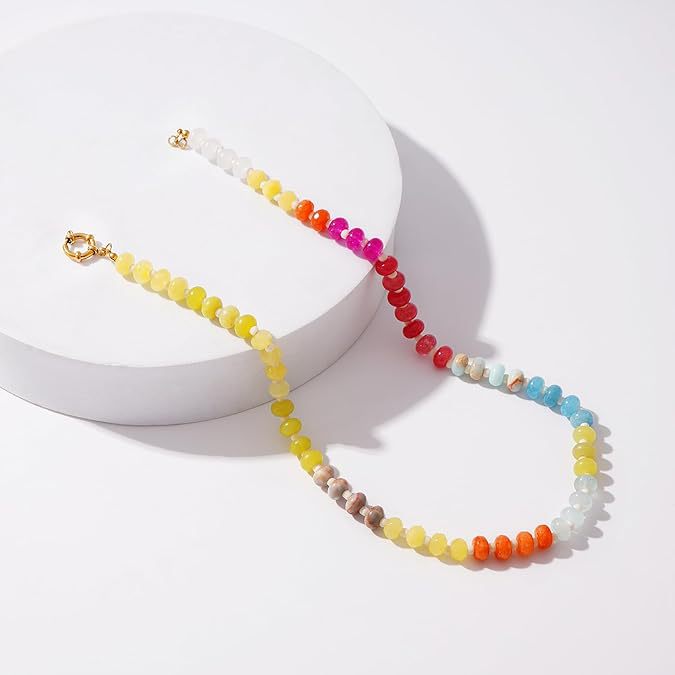 15g Weight Lobster Trigger Clasp Closure Clasp Closure Type Necklace Classification Beaded Chain Chain Type 1 Piece Quantity Daily, Street Occasion natural stone Material Geometric Pattern Women's Gender Simple Style Style Simple Style Geometric Natural Stone Beaded Chain Necklace 27