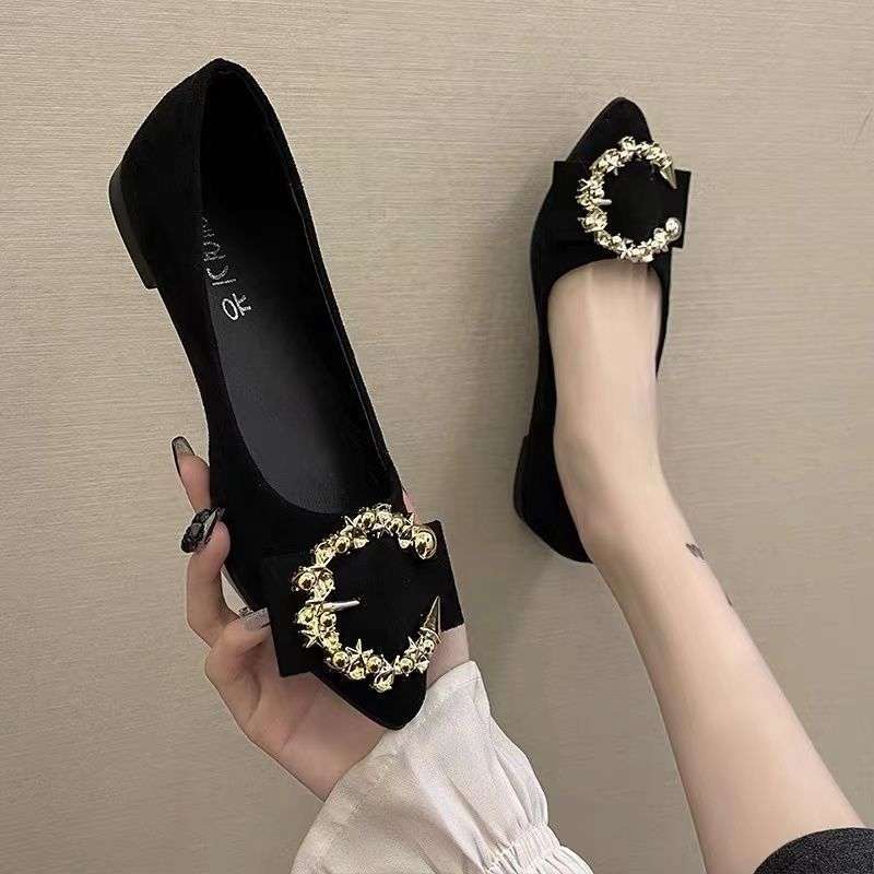 Flat Shoes for Women 2025 Autum New Korean Style Versatile Fashionable Shallow Mouth Pointed Toe Flats Shoes for Women Soft Sole Women's Shoes