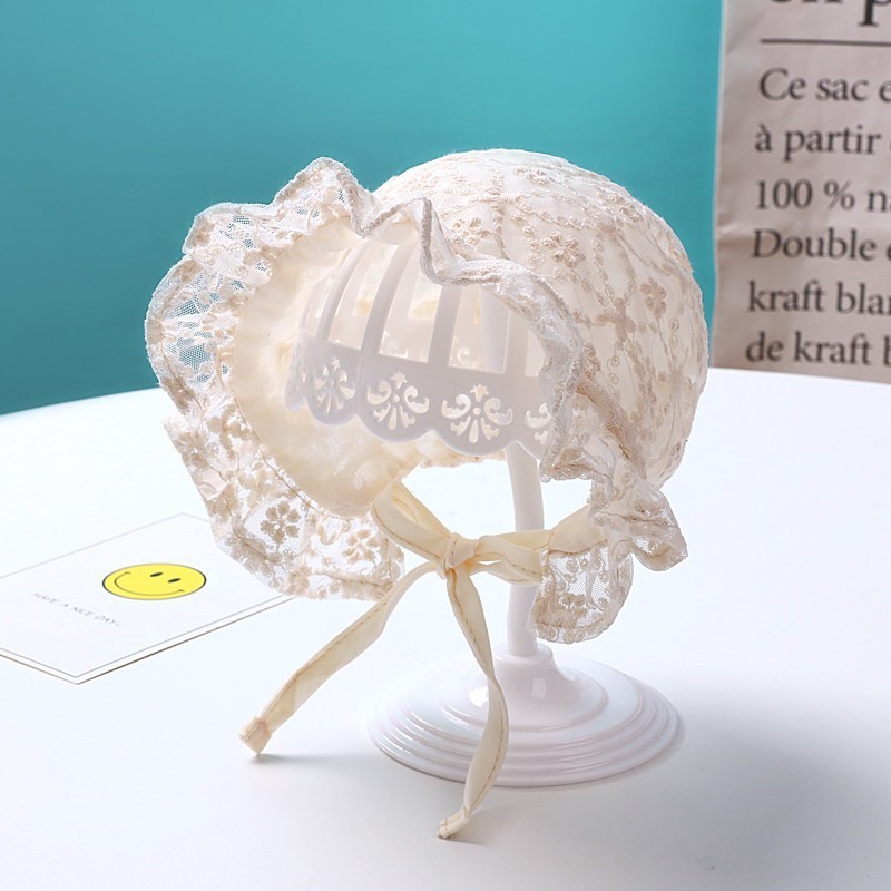 Baby Girl Princess Lace Court Hat with Lace Trim, Children's Hat, Baby 100-Day Photo Shoot Hat, Spring and Summer Thin Breathable Style Baby Girl Princess Lace Court Hat with Lace Trim, Children's Hat, Baby 100-Day Photo Shoot Hat, Spring and Summer Thin Breathable Style