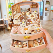 双层戒指饰品发夹饰品耳钉女孩套装儿童收纳盒公主生日礼物首饰盒