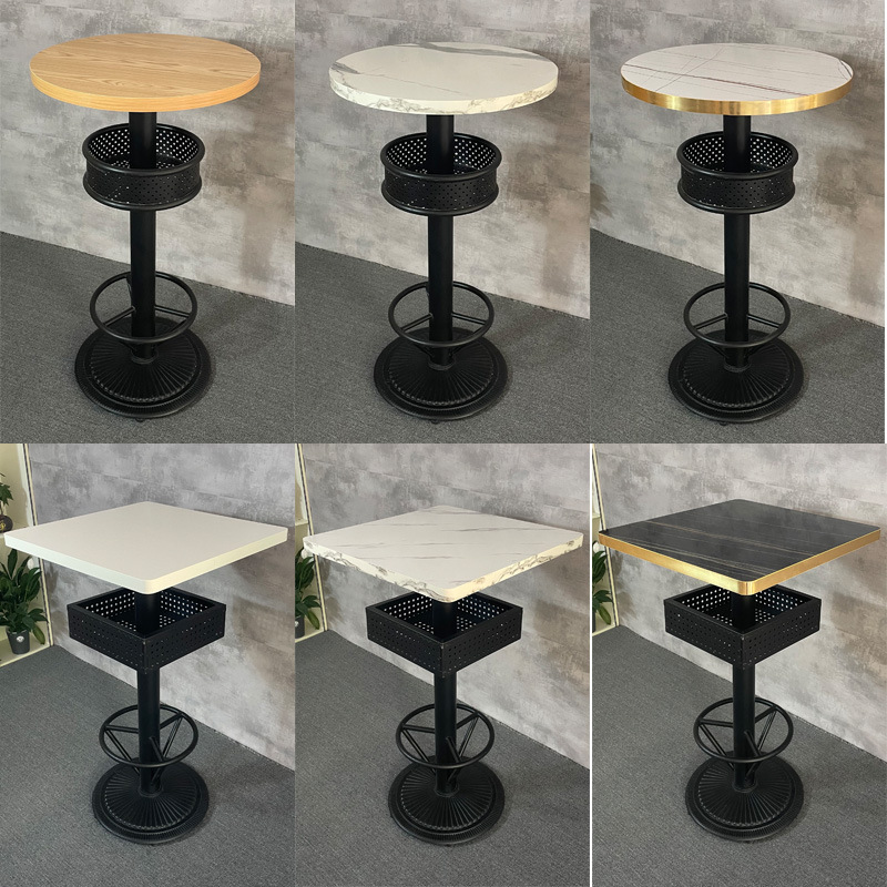批發酒吧桌散台清吧高腳桌椅鐵藝不鏽鋼鍍金吧台高吧桌椅凳組合