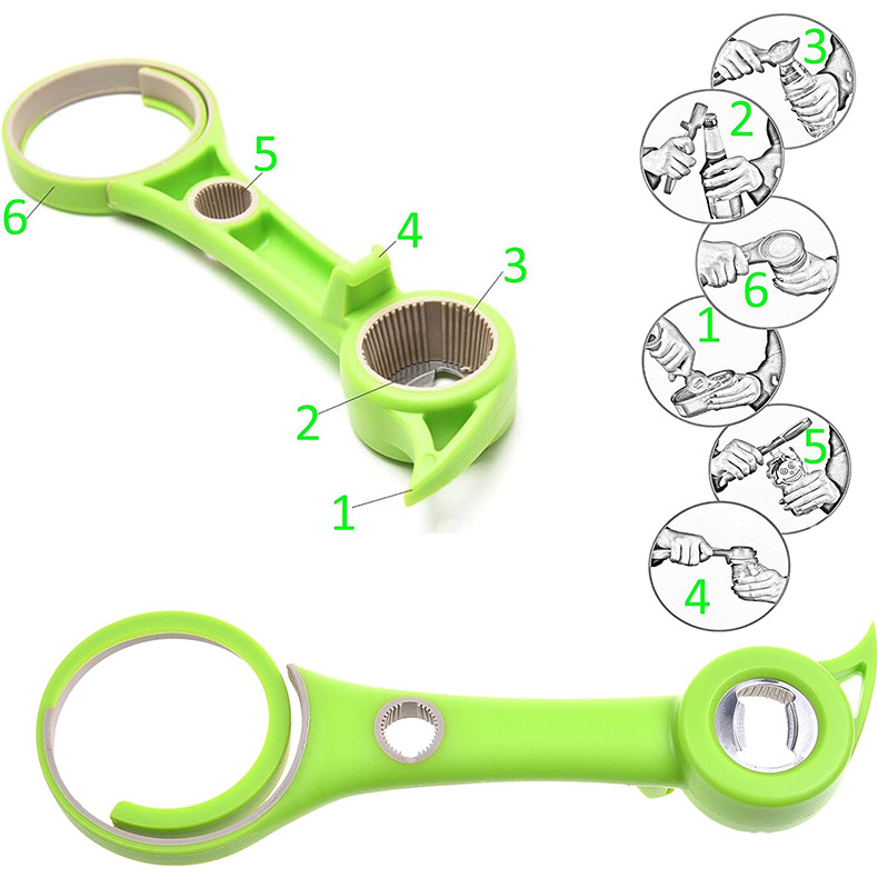 (2개) 아마존 5-IN -1 맥주 병 오프너 창조적 인 8 단어 캔 6-IN -1 은 세트 4-IN-ONE 뚜껑 오프너를 열 수 있습니다.