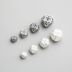 s925純銀泰銀菱形隔珠DIY手工串珠多邊形散珠編繩手鍊配件材料