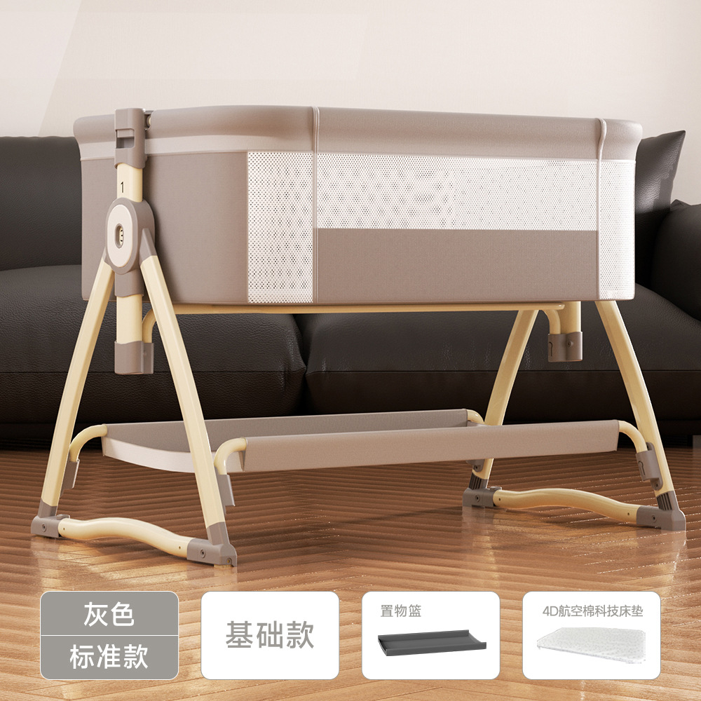 Cama de bebé móvil multifuncional cama de cuna plegable para recién nacidos mesa de pañales portátil empalmado cama grande cama de bebé
