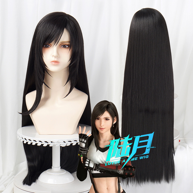 [Luyue] Final Fantasy 7 Ff7 Tifa Lockhart Cosplay Wig Natural Black Long Hair